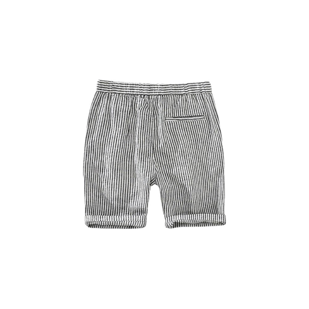 Bermuda Linho Masculina Raphaelos Listrada - vista lateral