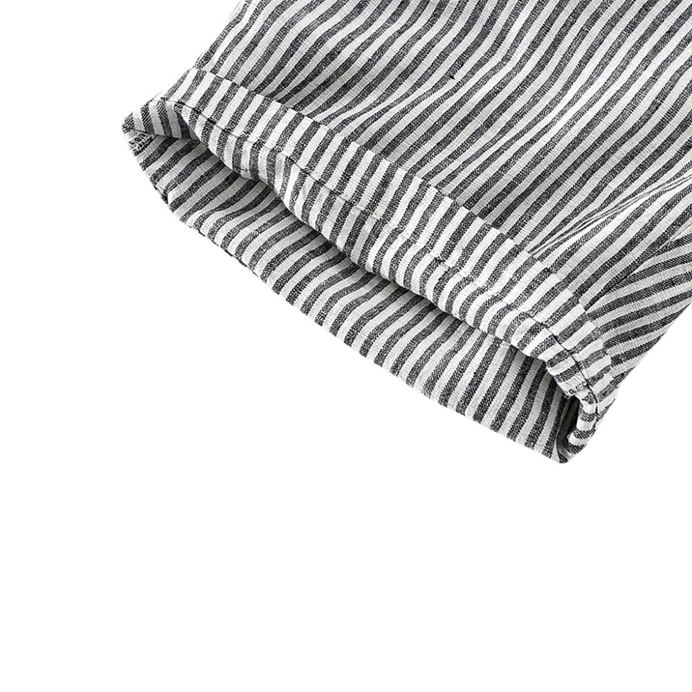 Bermuda Linho Masculina Raphaelos Listrada - vista traseira