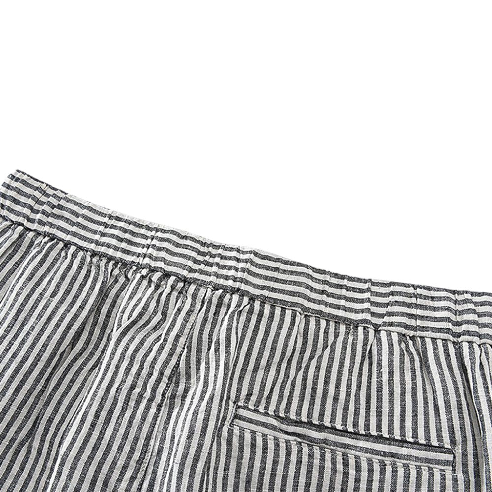 Bermuda Linho Masculina Raphaelos Listrada - detalhe