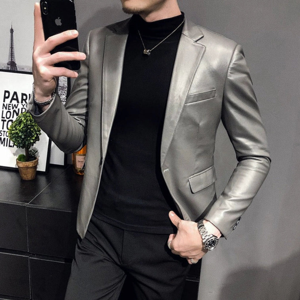 Blazer Masculino de Couro Raphaelos Lancaster