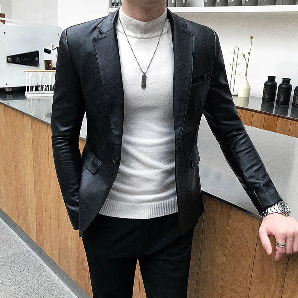 Blazer Masculino de Couro Raphaelos Lancaster