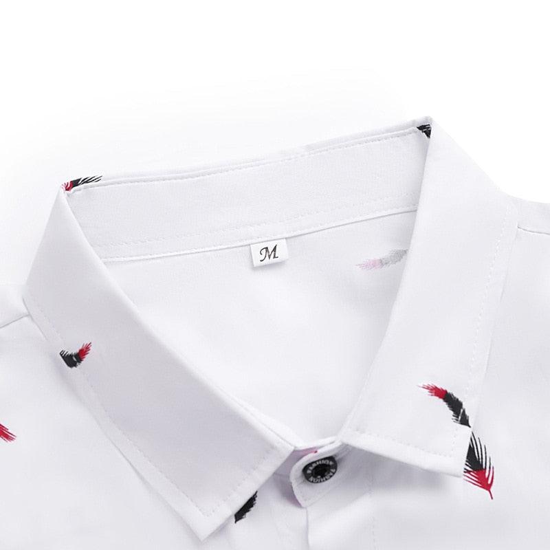 Camisa Manga Curta Estampada Raphaelos Feathers - detalhe