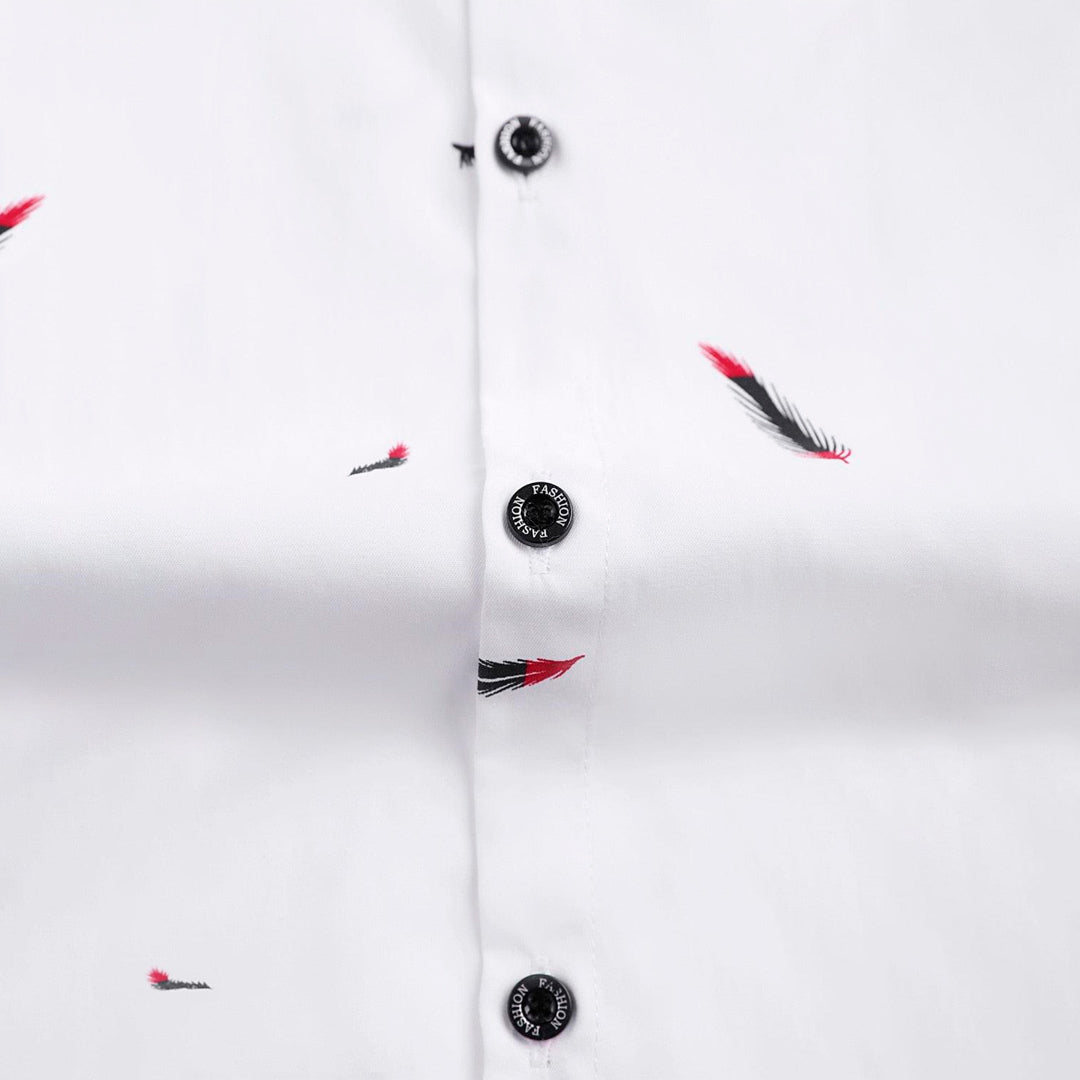 Camisa Manga Curta Estampada Raphaelos Feathers - vista superior