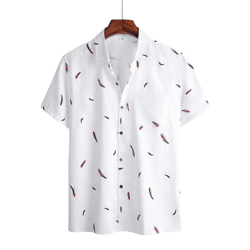 Camisa Manga Curta Estampada Raphaelos Feathers - vista frontal