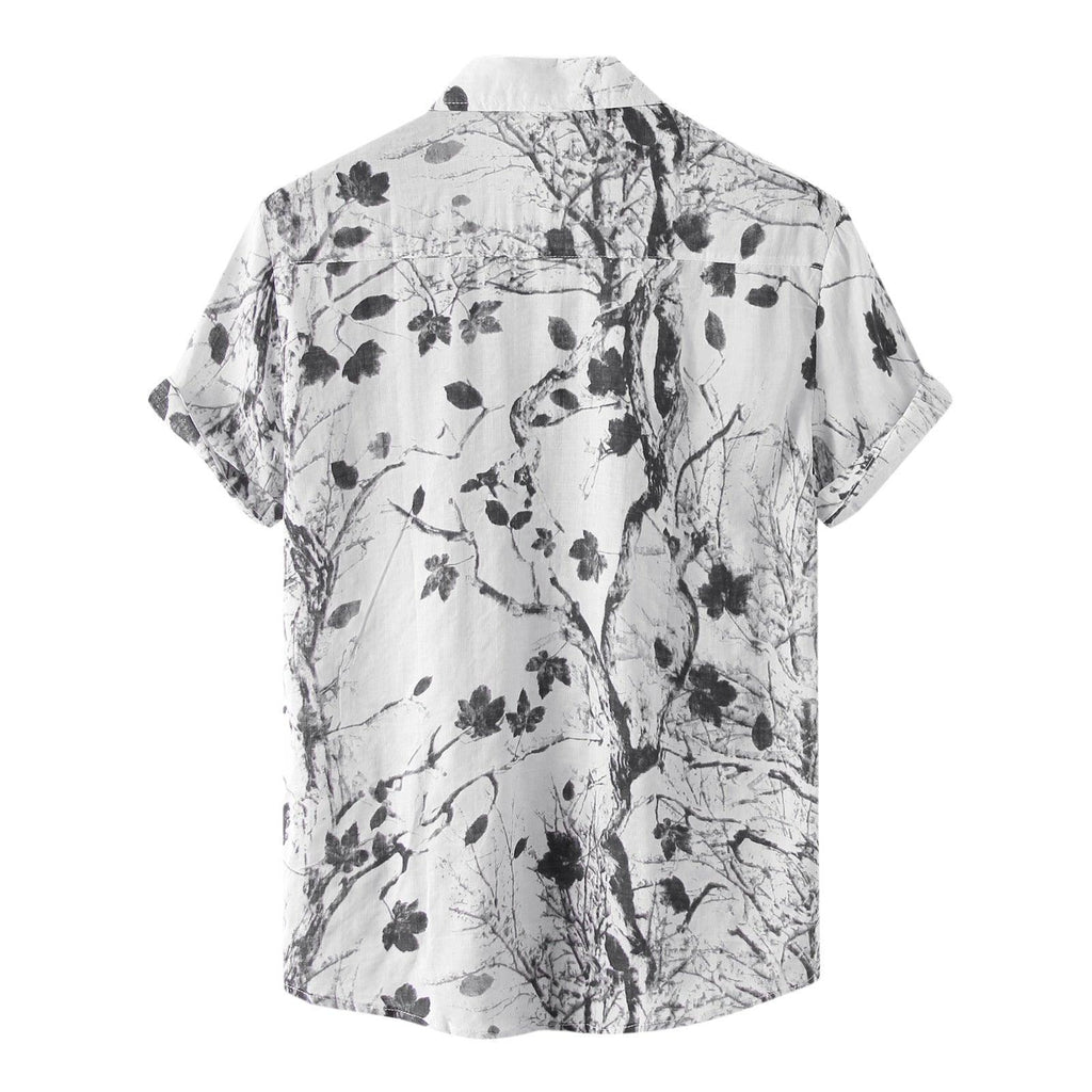 Camisa Manga Curta Estampada Raphaelos Floral - vista lateral