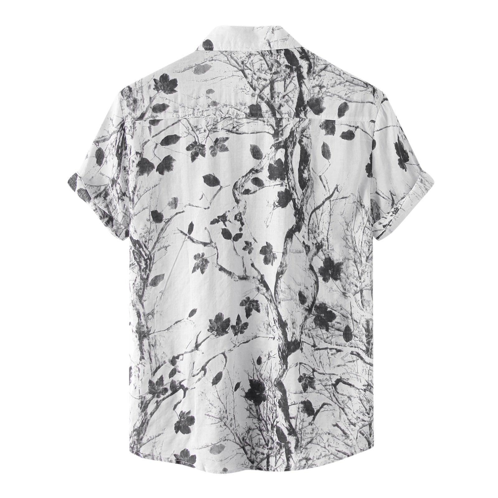 Camisa Manga Curta Estampada Raphaelos Floral - vista lateral
