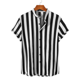 Camisa Manga Curta com Gola Padre Listrada Raphaelos