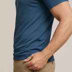 Camisa Polo Masculina em Seda Gelo Raphaelos - detalhe