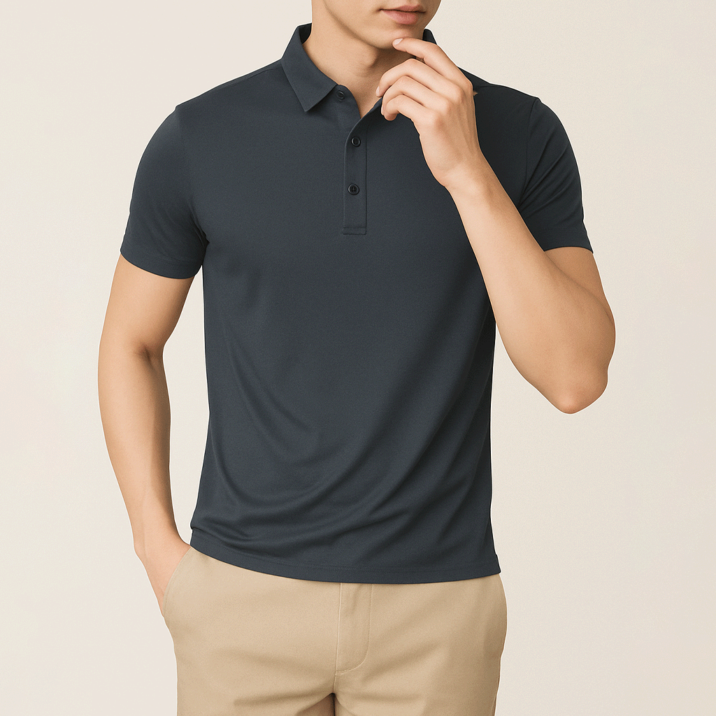 Camisa Polo Masculina em Seda Gelo Raphaelos - imagem 7