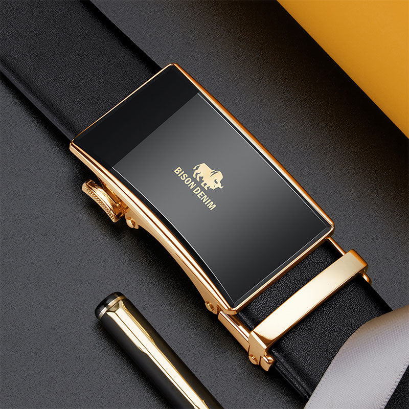 Cinto Masculino de Couro Raphaelos Bison - vista lateral