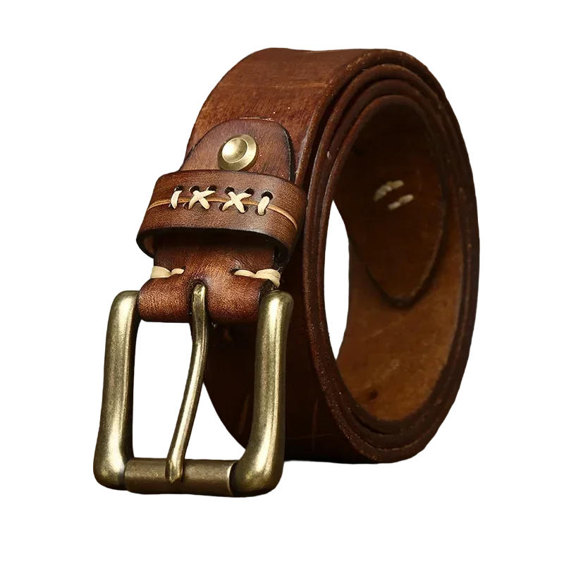 Cinto Masculino de Couro Raphaelos Vintage - vista frontal