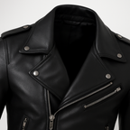 Jaqueta Masculina de Couro Nobre com Cinto Frontal