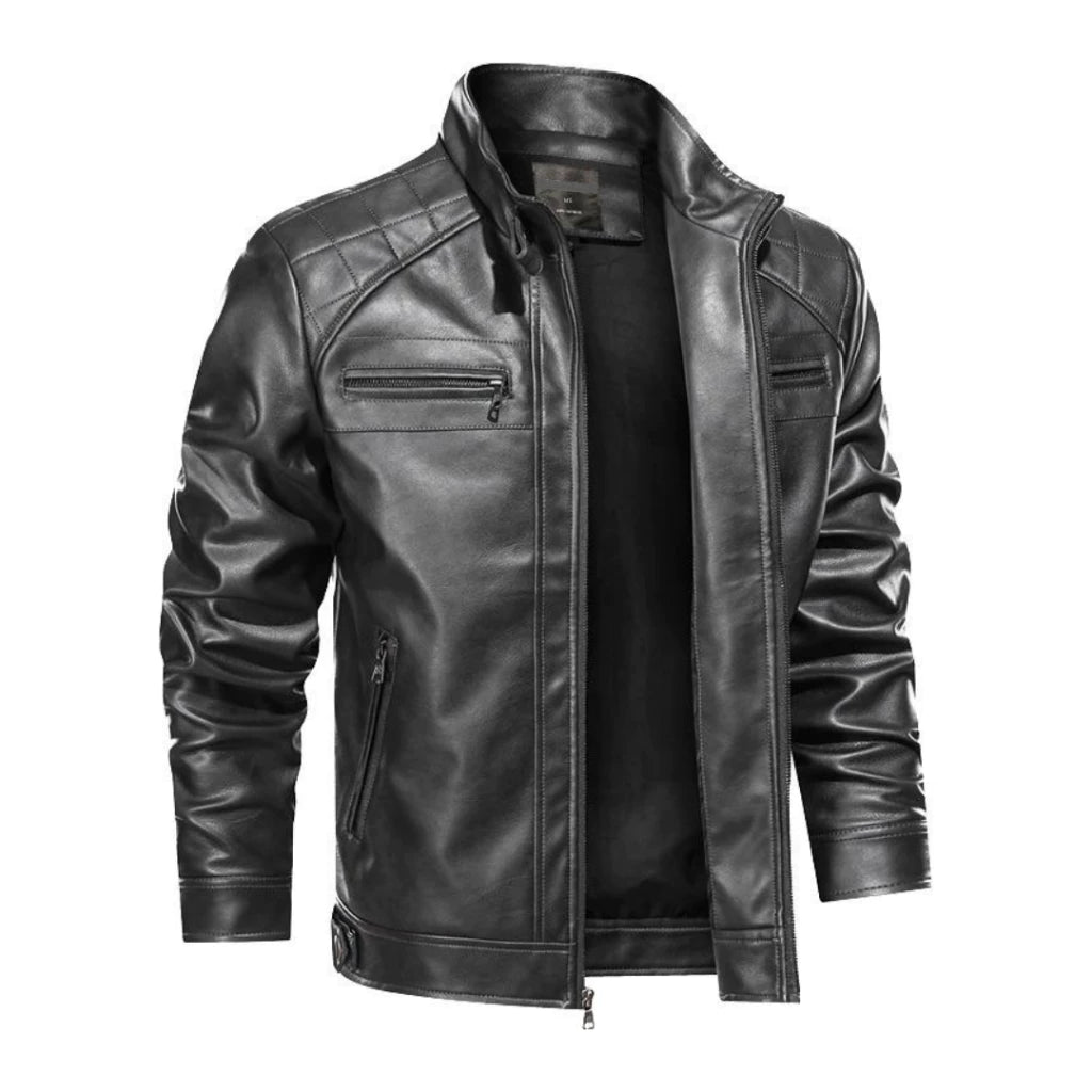 Jaqueta De Couro Masculina Slim Resistente Raphaelos