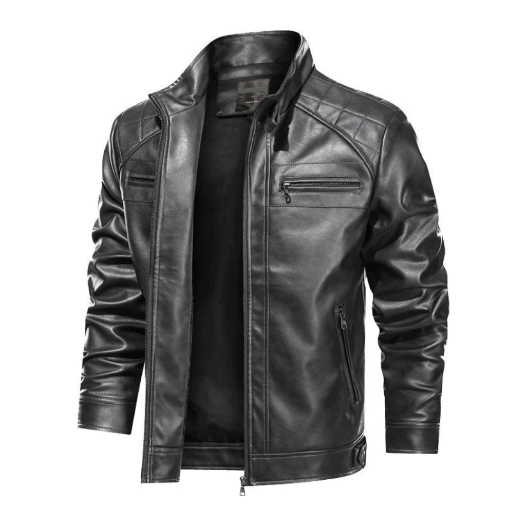 Jaqueta De Couro Masculina Slim Resistente Raphaelos