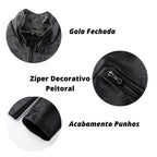 Jaqueta De Couro Masculina Slim Resistente Raphaelos