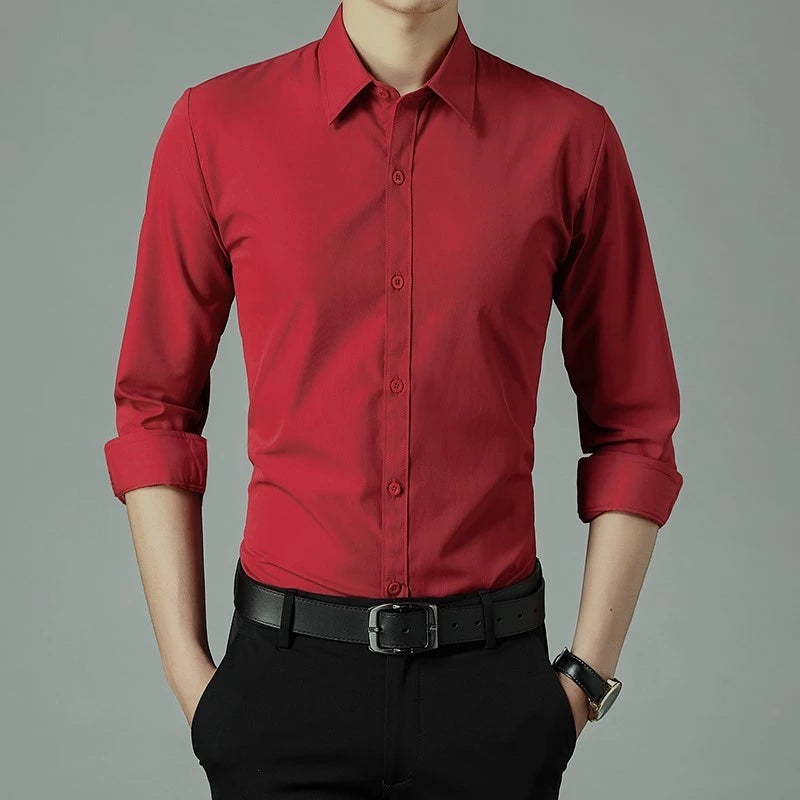 Camisa Social Masculina Manga longa Slim Fit Raphaelos