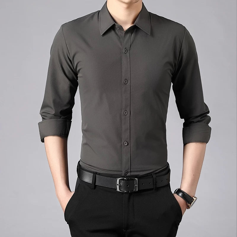 Camisa Social Masculina Manga longa Slim Fit Raphaelos