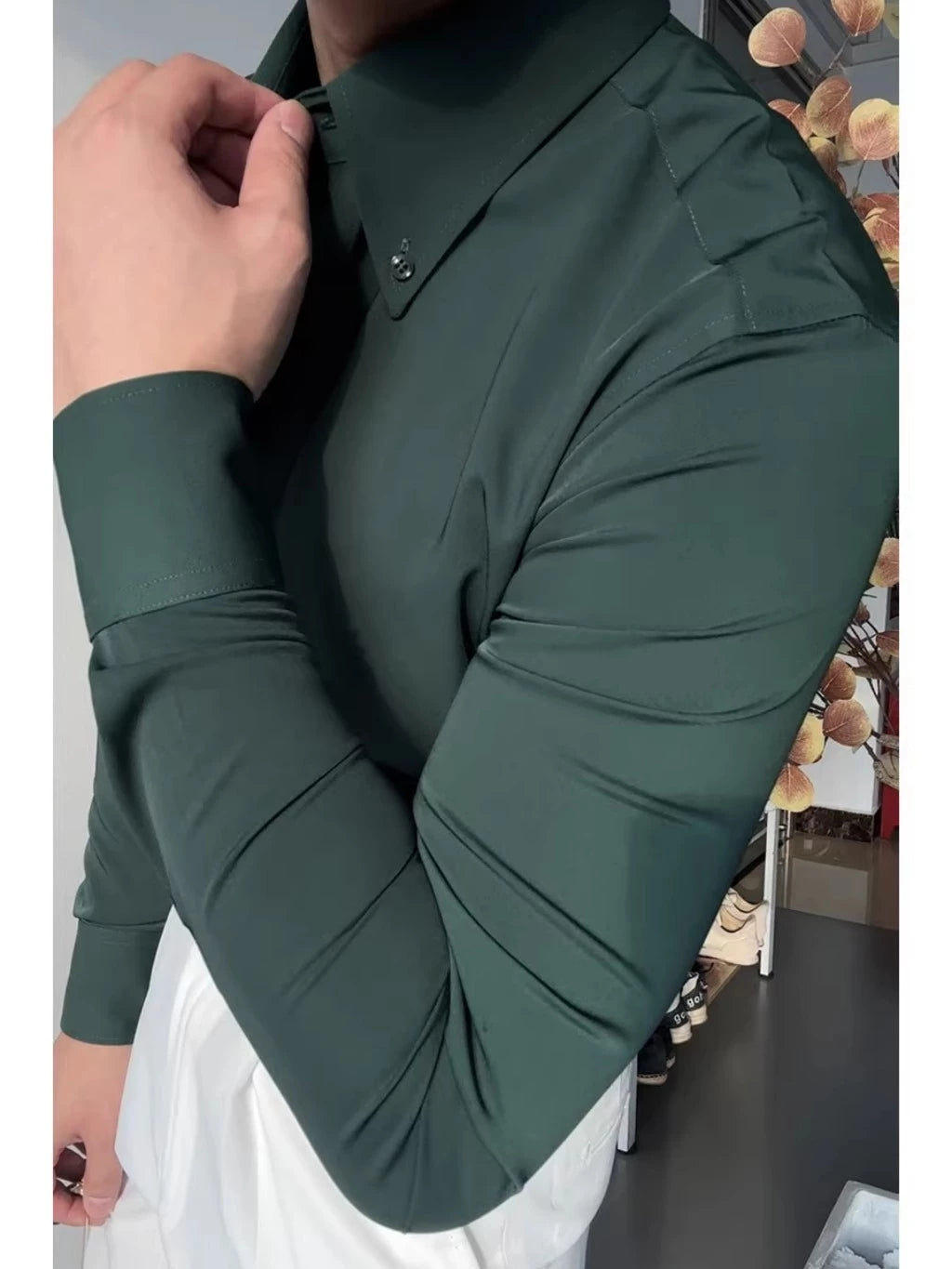 Camisa Social Masculina Manga longa Slim Fit Raphaelos