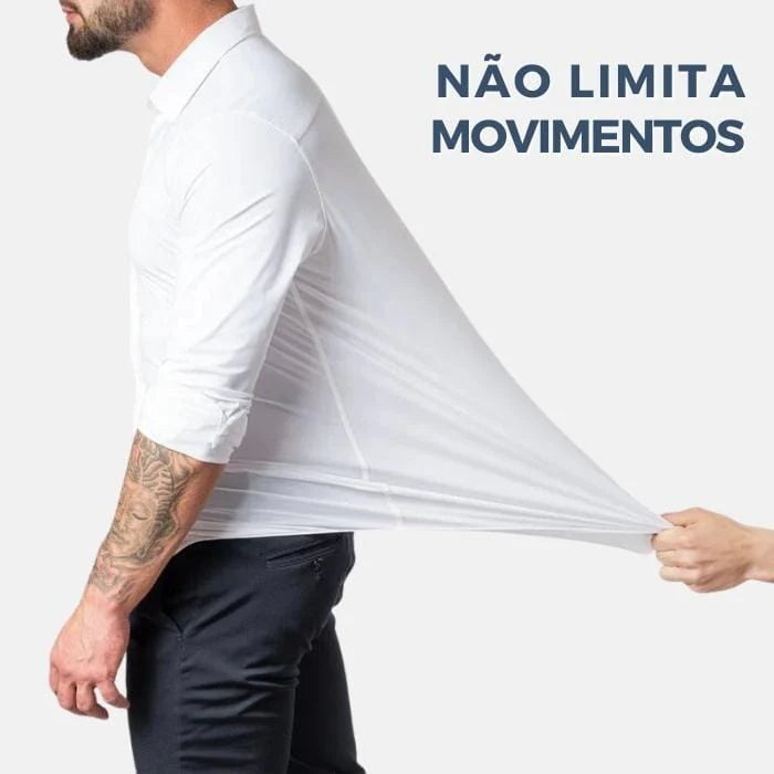 Camisa Social de Algodão Masculina Raphaelos S142