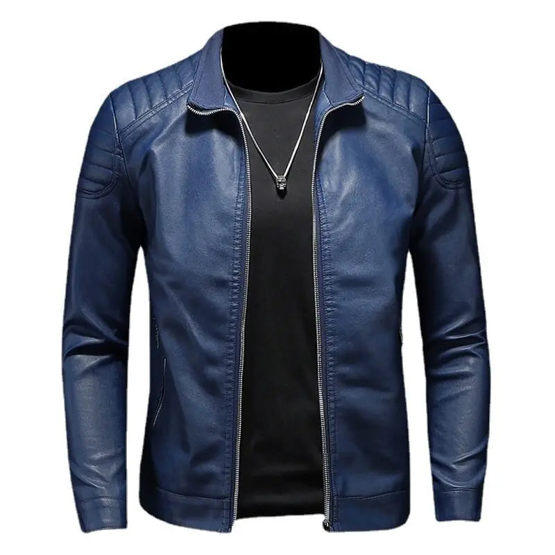 Jaqueta de Couro Motociclista Masculina Raphaelos J167