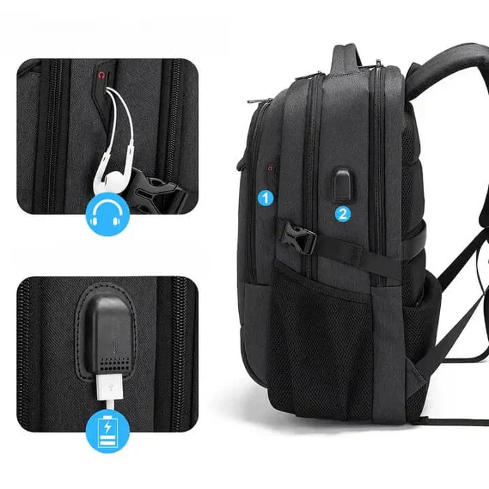 Mochila Executiva Raphaelos S084 - Notebook 17'', Impermeável e Porta USB - imagem 8