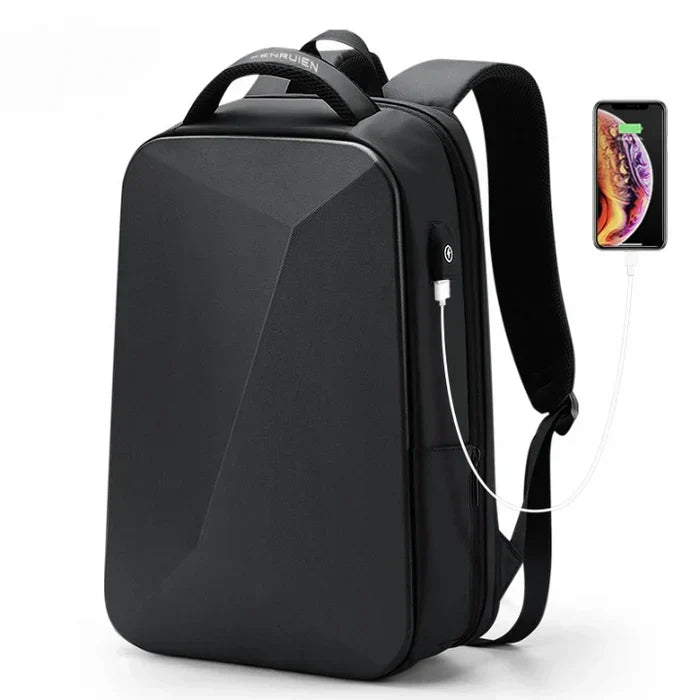Mochila Executiva Raphaelos S087 - Notebook 14`, Expansível, Impermeável e Porta USB - vista lateral